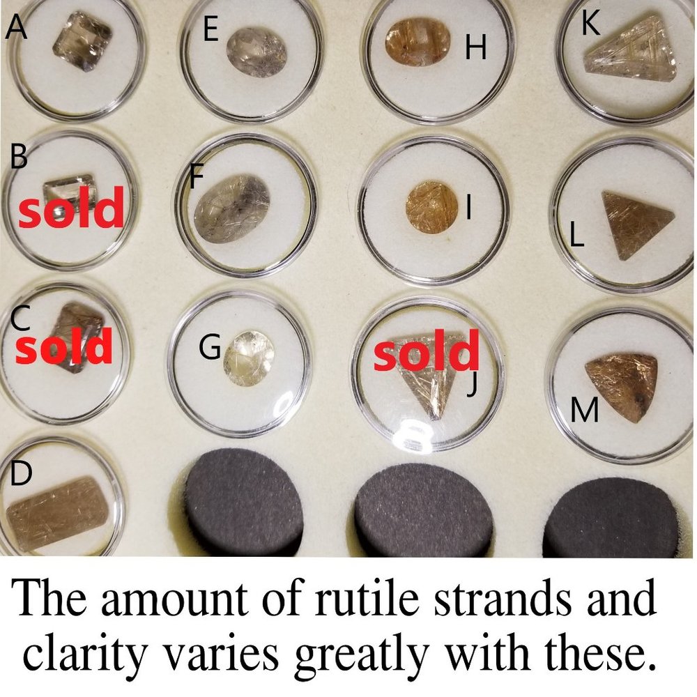 Faceted Rutilated Quartz Gemstones